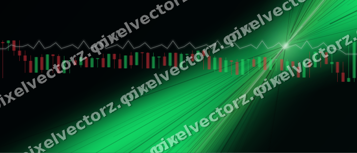Glowing neon chart background in green and lime