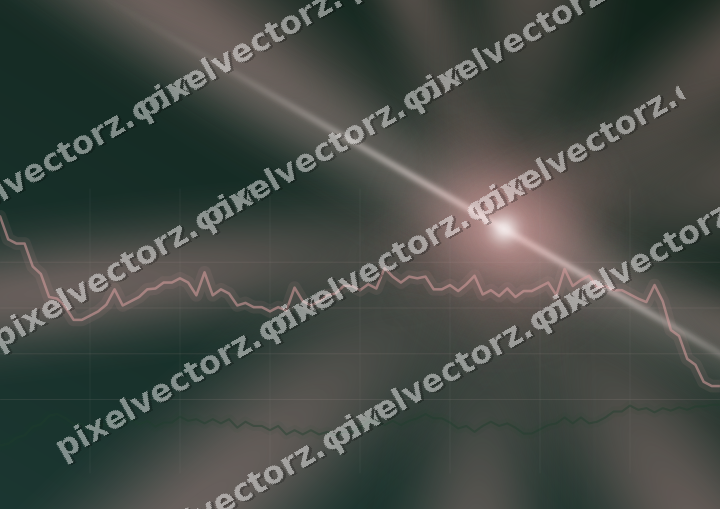 Glowing neon chart background in red and dark green