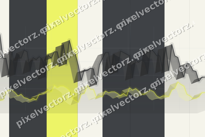 Glowing neon chart background in blue and yellow