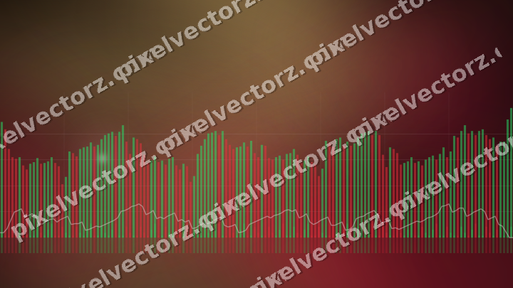 Glowing neon chart background in pink and red