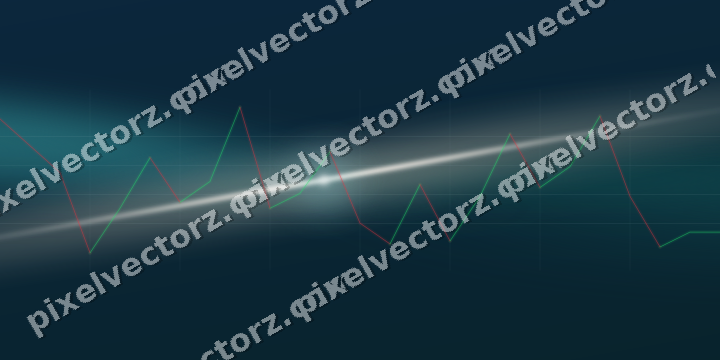 Glowing neon chart background in dark teal and orange
