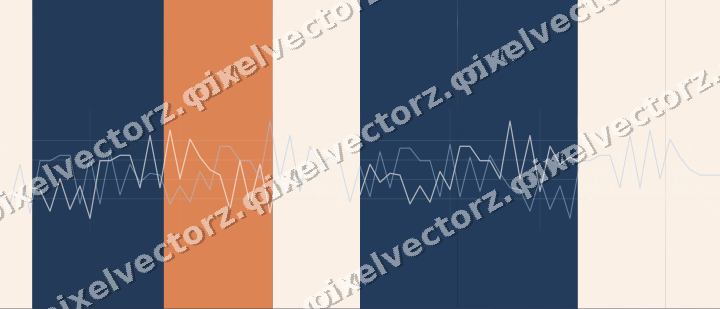Glowing neon chart background in dark blue and orange