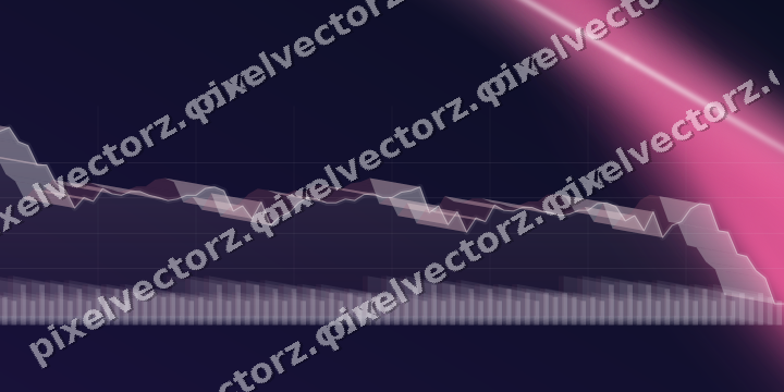 Glowing neon chart background in pink and blue