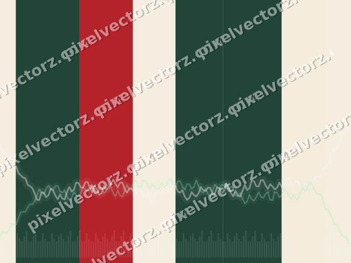 Soft pastel chart background in dark green and red
