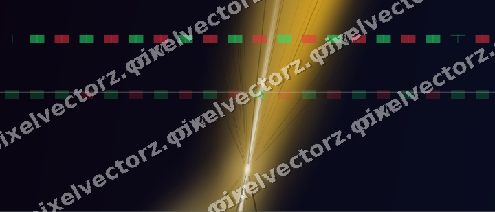 Glowing neon chart background in amber and blue