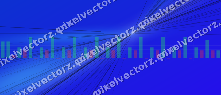 Glowing neon chart background in cyan and blue