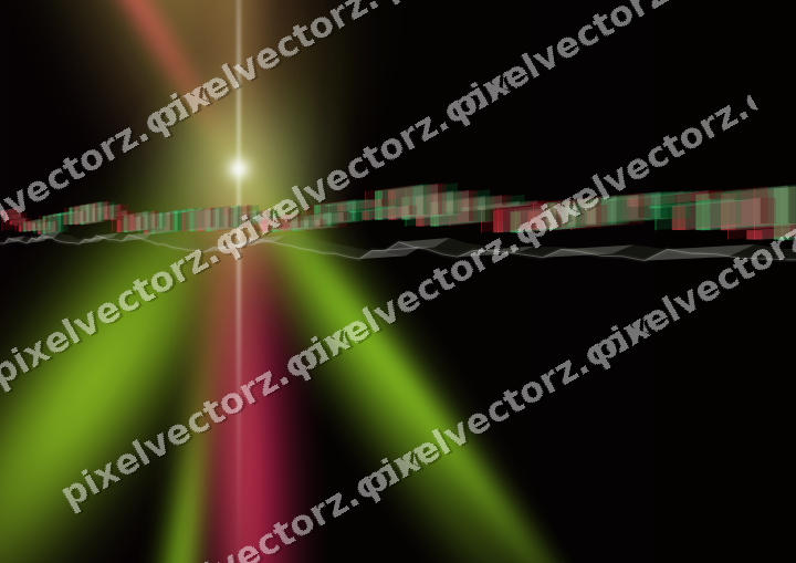 Glowing neon chart background in lime and pink
