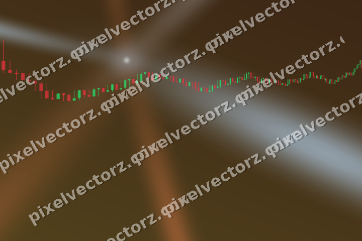 Glowing neon chart background in blue and orange