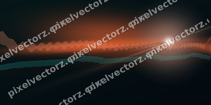 Glowing neon chart background in orange and teal