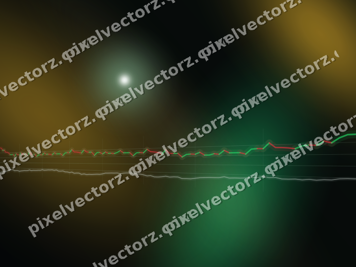 Glowing neon chart background in green and amber