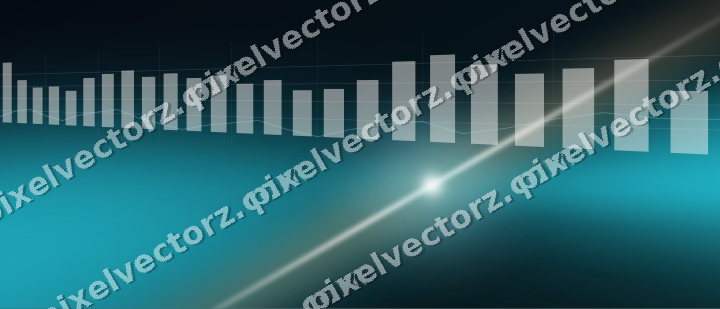 Glowing neon chart background in teal and orange