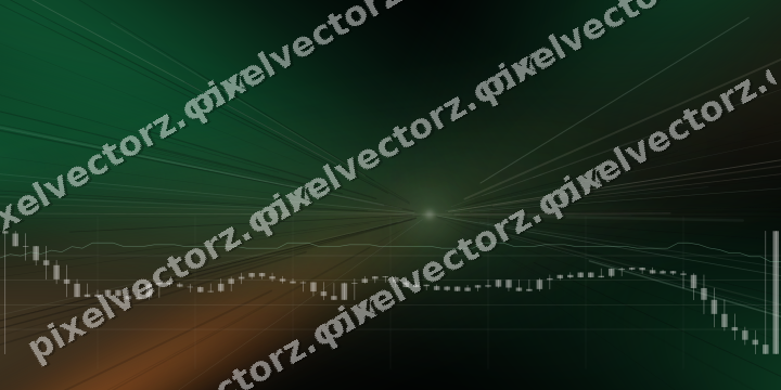 Glowing neon chart background in green and orange