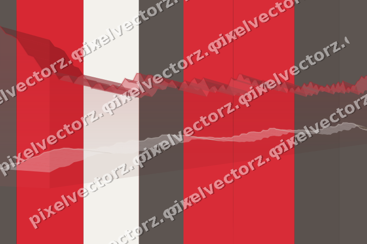 Glowing neon chart background in red and amber
