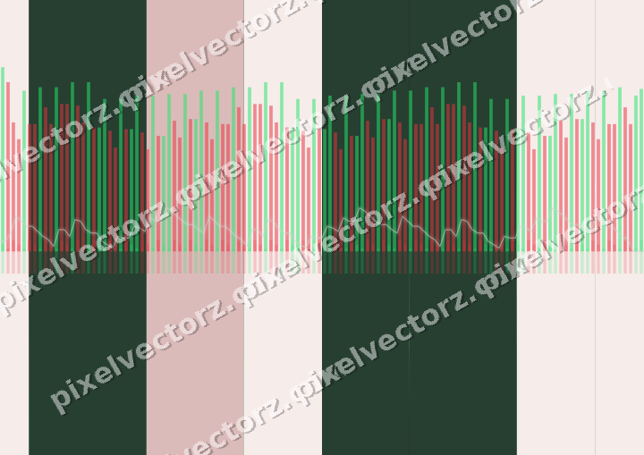 Glowing neon chart background in green and red