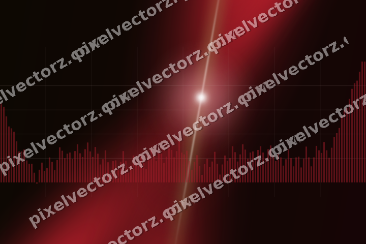 Glowing neon chart background in red and green