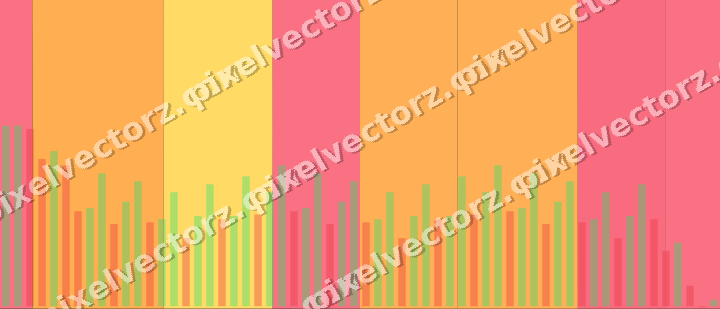 Glowing neon chart background in orange and amber