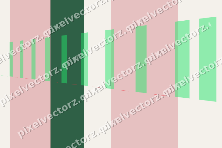 Glowing neon chart background in red and green