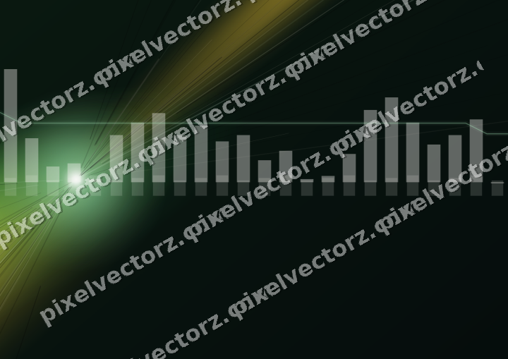 Glowing neon chart background in green and amber