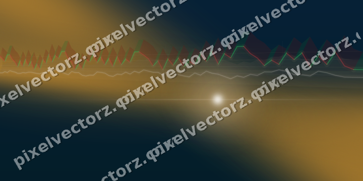 Glowing neon chart background in amber and dark teal