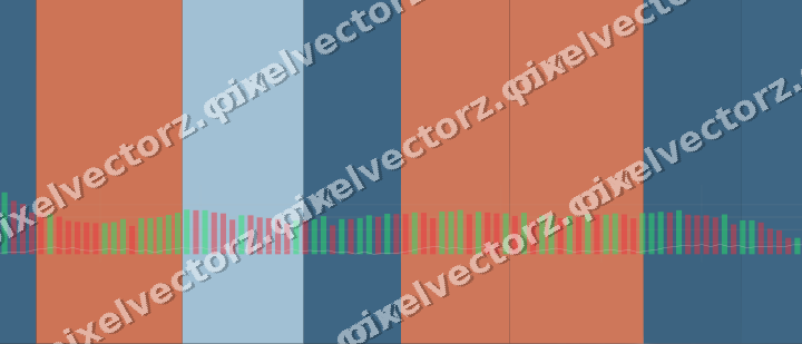 Glowing neon chart background in orange and cyan