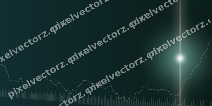 Glowing neon chart background in dark green and orange