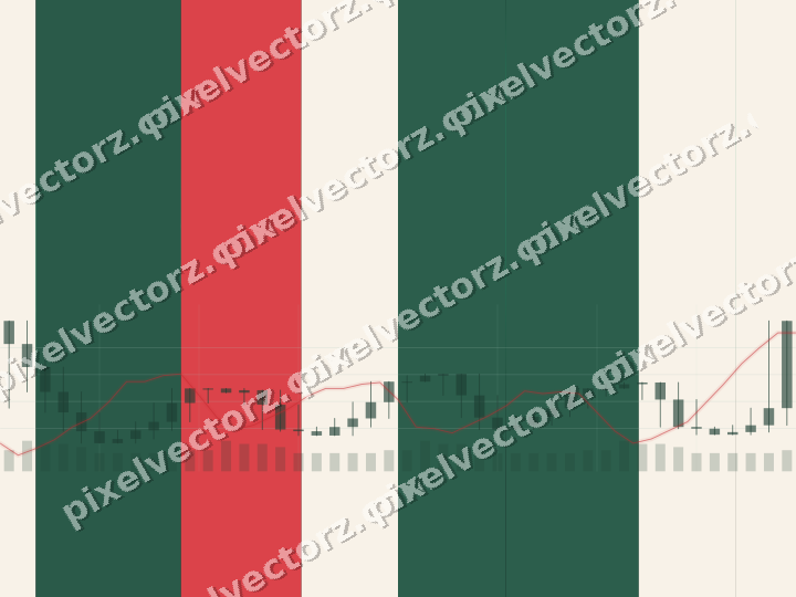 Glowing neon chart background in green and red