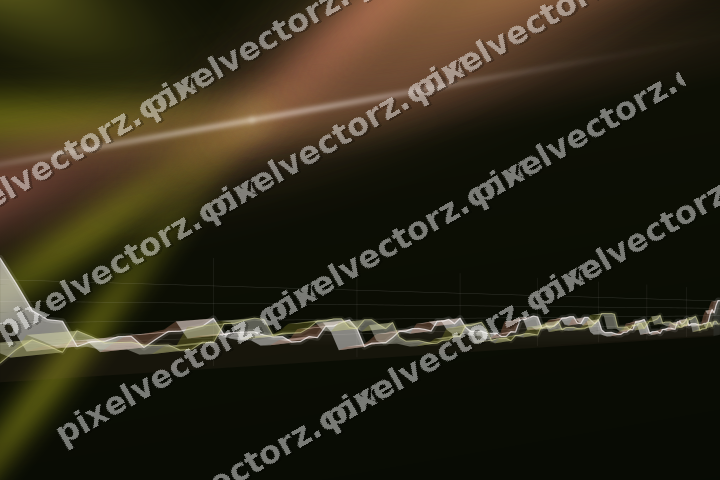 Glowing neon chart background in yellow and red