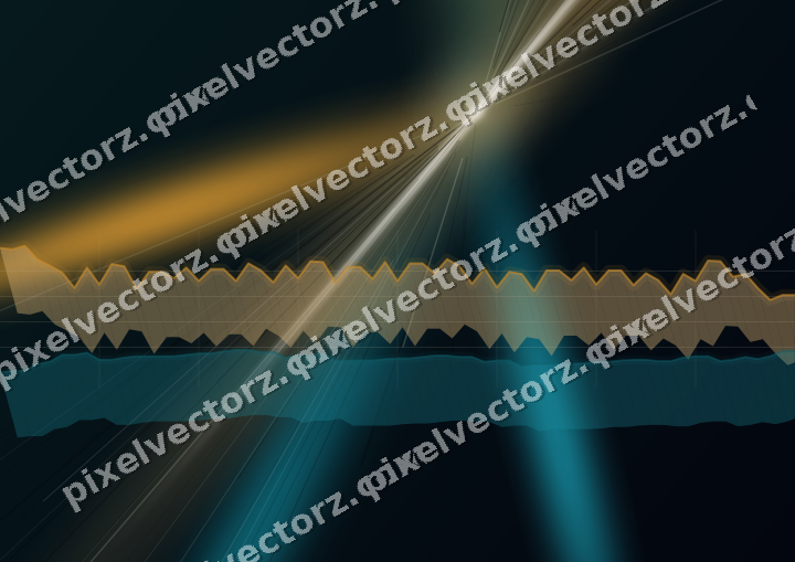 Glowing neon chart background in amber and teal