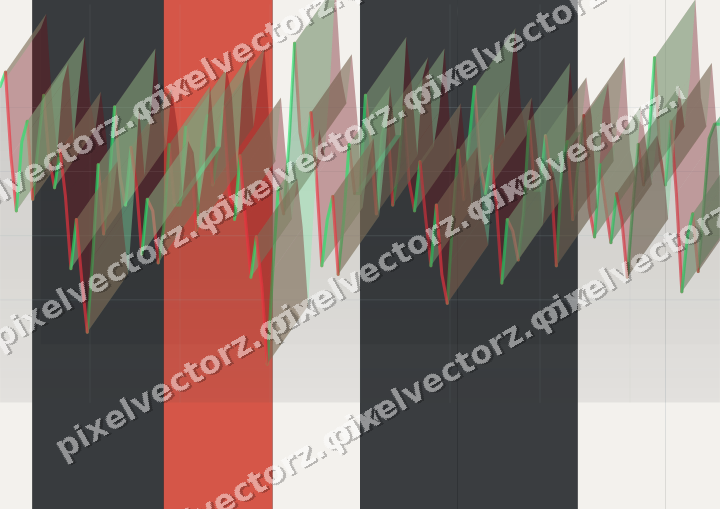 Glowing neon chart background in blue and red