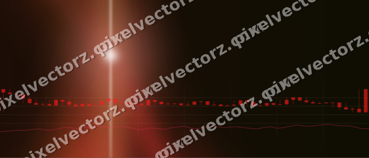 Glowing neon chart background in red and orange