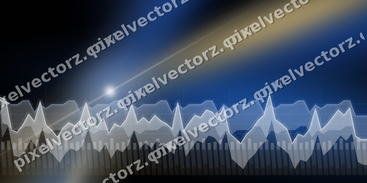 Glowing neon chart background in blue and amber
