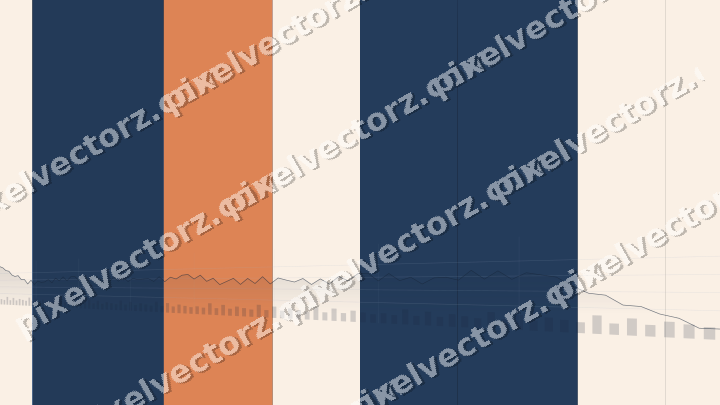 Glowing neon chart background in blue and orange