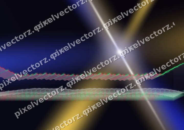 Glowing neon chart background in blue and amber