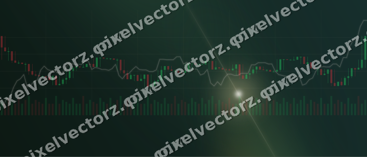 Glowing neon chart background in amber and dark green
