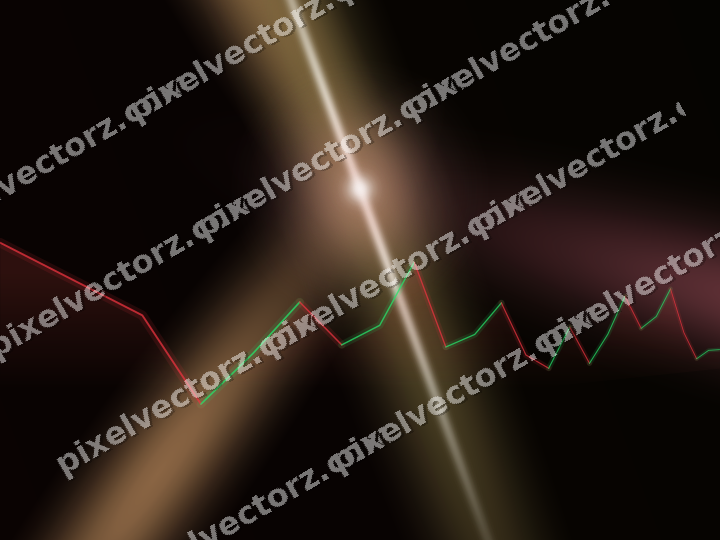 Glowing neon chart background in red and orange