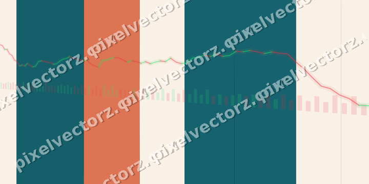 Glowing neon chart background in teal and orange