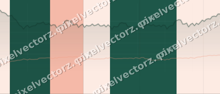 Glowing neon chart background in green and orange