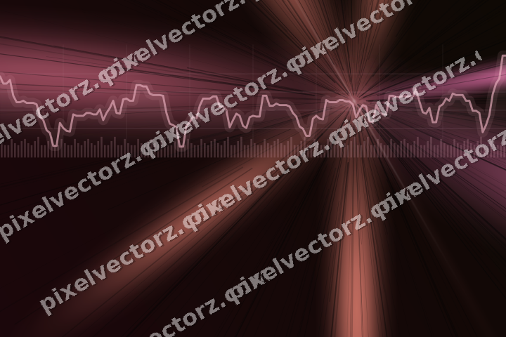 Glowing neon chart background in pink and red