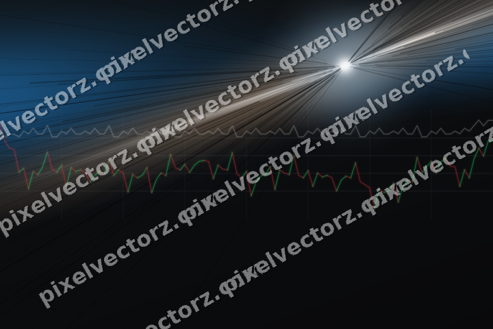 Glowing neon chart background in blue and orange