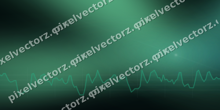 Glowing neon chart background in green and teal