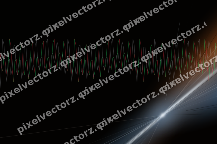 Glowing neon chart background in blue and orange