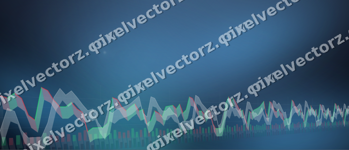 Glowing neon chart background in cyan and blue