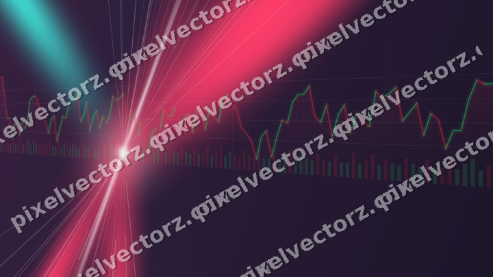 Glowing neon chart background in pink and amber