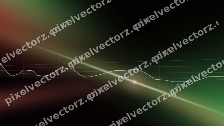 Glowing neon chart background in red and green