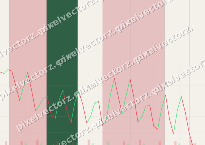 Glowing neon chart background in red and dark green