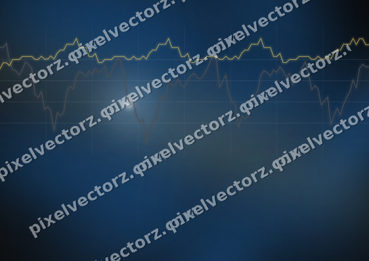 Glowing neon chart background in blue and amber