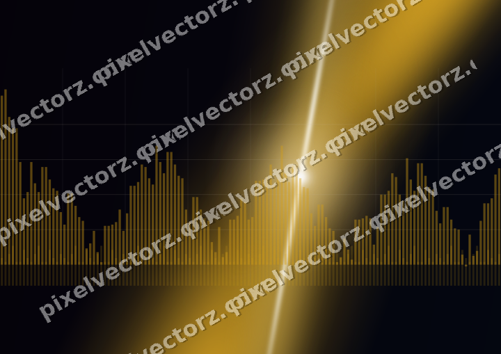 Glowing neon chart background in amber and blue