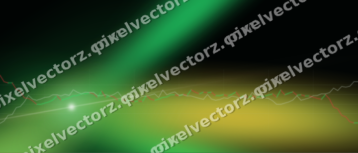 Glowing neon chart background in green and amber