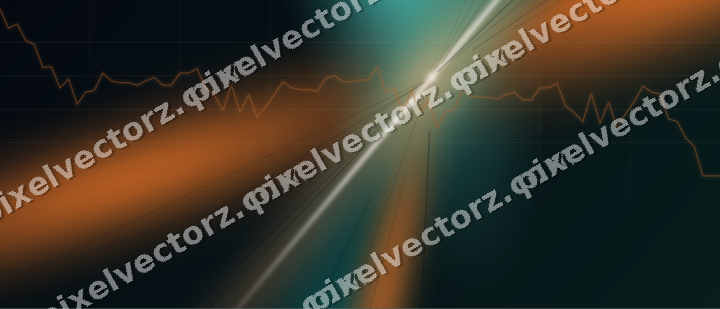 Glowing neon chart background in orange and teal