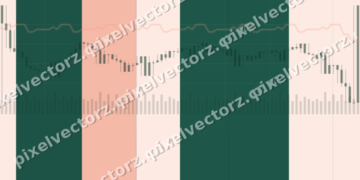 Glowing neon chart background in green and orange